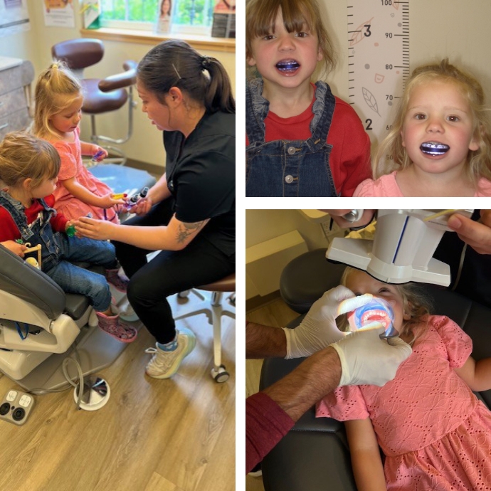 collage of children getting treatment